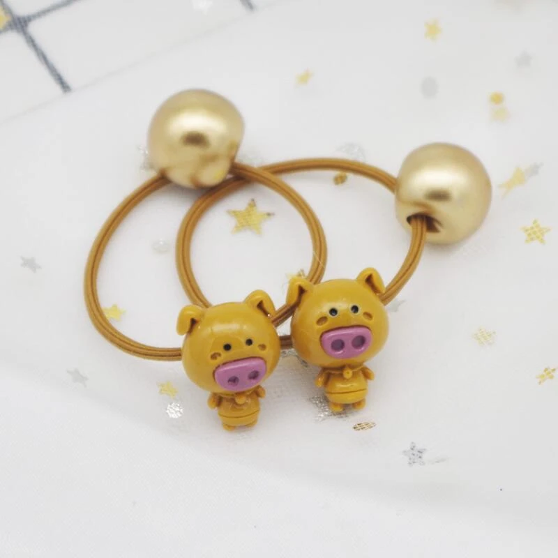 WPCZQVZA New Design Girls Cute Hair Rope Fashion Kawaii Small Pig Pattern Elastic Bands Children High Quality Scrunchy | Детская одежда