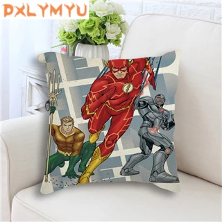 as picture Бэтмен Супермен Лига Справедливости DC Comics Чехлы для подушек подушка супергероя декоративные бежевые Льняные Наволочки Чехол - Цвет: as picture