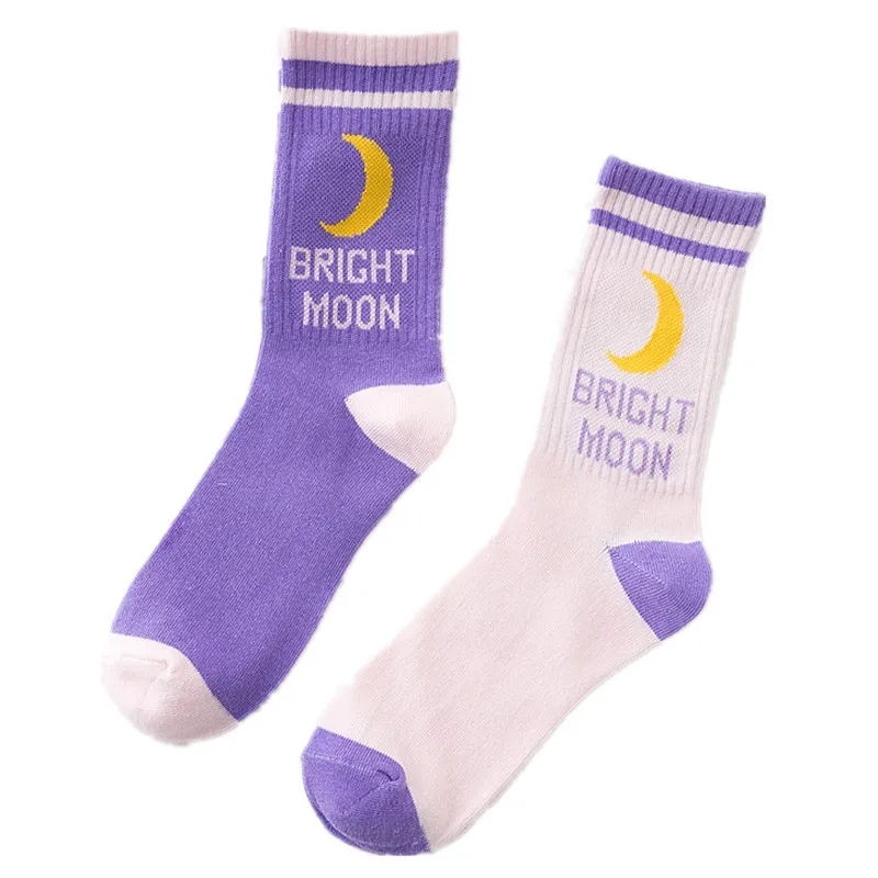 Новинка 2018 Харадзюку для женщин и мужчин яркая луна крутые носки уличные милые