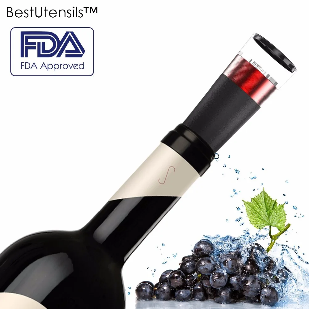 

Aluminium Vacuum Wine Bottle Stopper Reusable All in One Wine Saver Stopper Cork Pump Sealer for Air Tight Barware