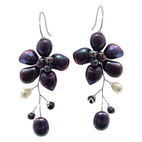 Потрясающие ювелирные изделия с цветами 4-10 мм черного цвета серьги натуральным