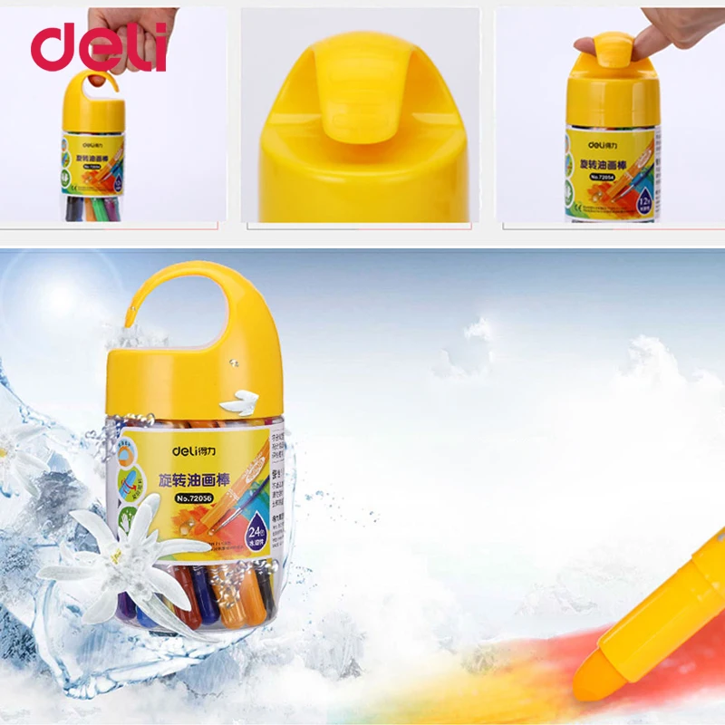 Deli нетоксичный водорастворимый фотокарандаш 12/18/24 цветов для школьной живописи