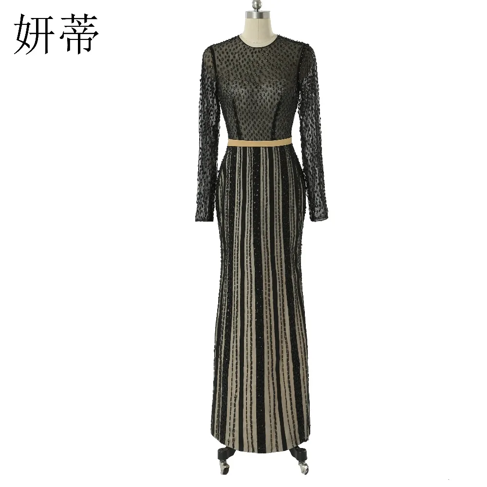 Сексуальное черное прозрачное прямое вечернее платье с длинным рукавом и