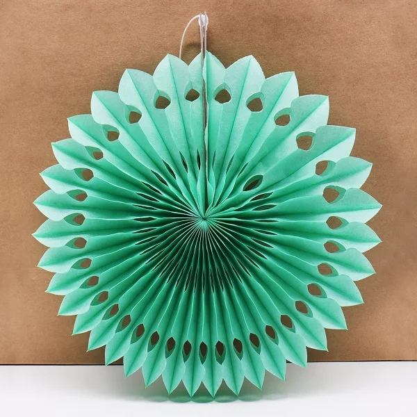 mint green 20 см/30 см/40 см тканевая бумага веер Свадебный фон украшение цветок бумага веер день рождения Висячие украшения вечерние DIY Декор - Цвет: mint green