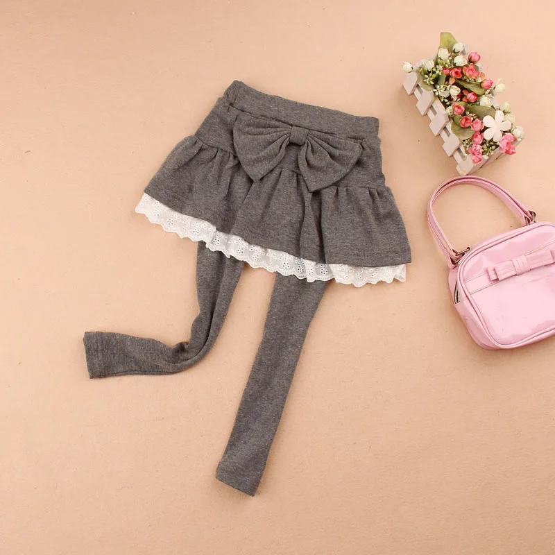 Осень 2019 детская одежда леггинсы для девочек юбка-брюки с милым бантом кружевная