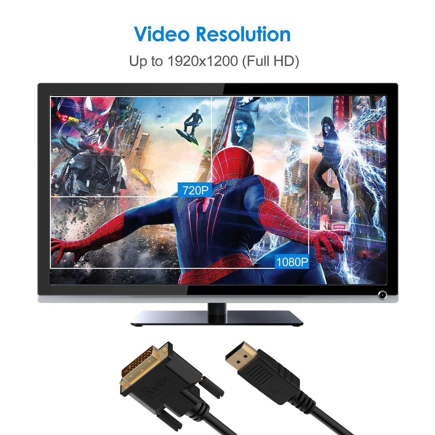 Кабель DisplayPort (DP) к DVI позолоченный 6 футов |
