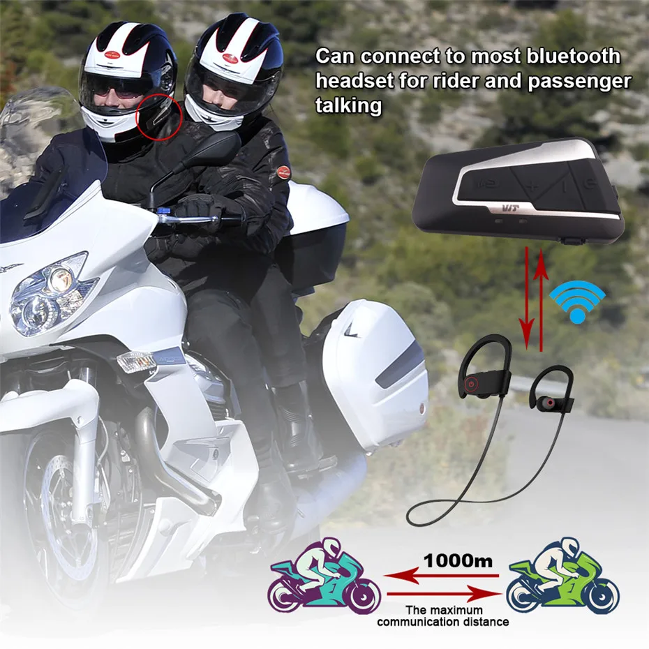 Fodsports 2 шт T9S Шлем Интерком мото rcycle bluetooth шлем гарнитура BT домофон водонепроницаемый связь Интерком мото FM