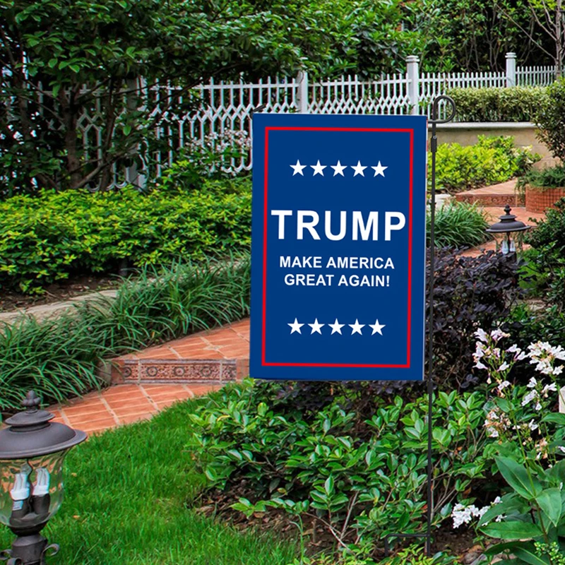 Двусторонний флаг сад поддержка Трамп открытый для сада Украшение 2020 держать