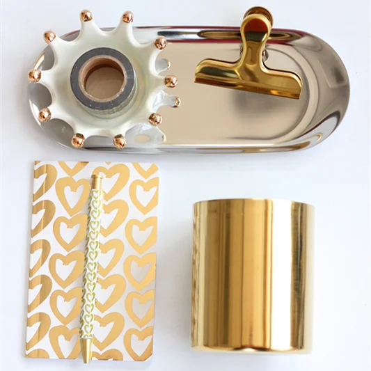 Скандинавском стиле латунь золотой ваза/подставка для ручек/Набор хранения