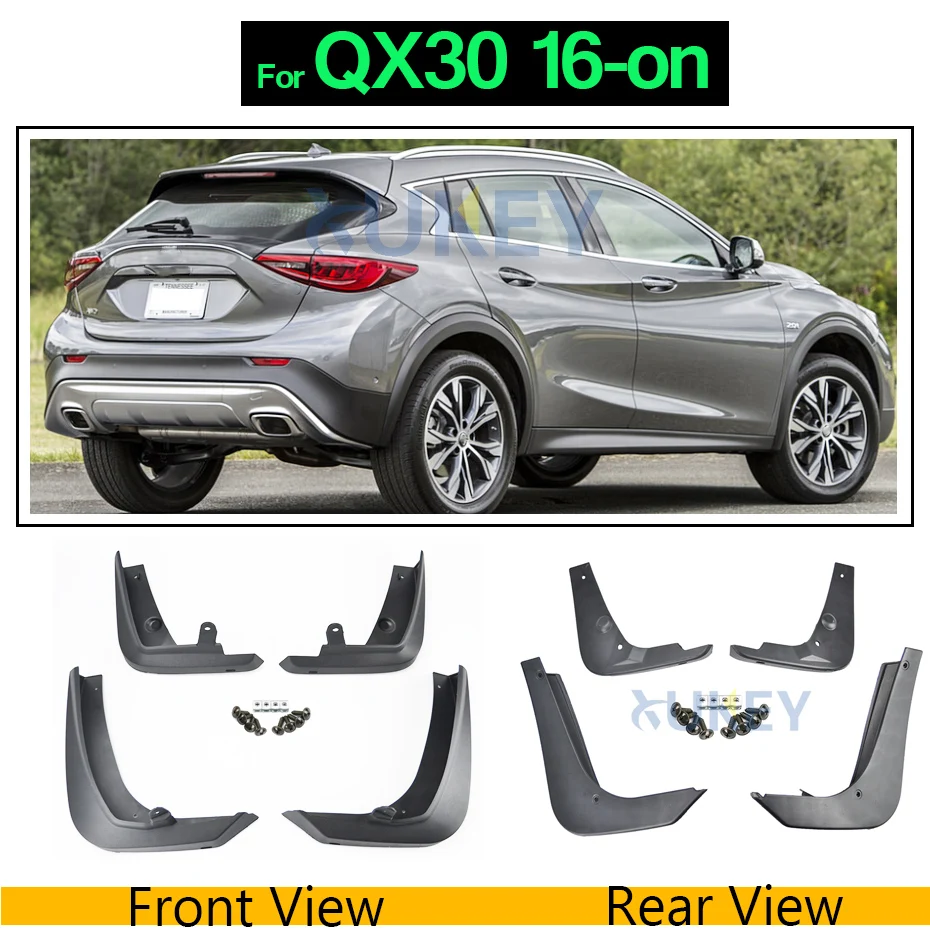 For QX30 16-on Комплект брызговиков для Infiniti G25 G35 G37 Q40 Q50 Q50S QX30 JX35 QX60 FX S51 FX35 FX37 FX50 QX70 Брызговики - Цвет: For QX30 16-on