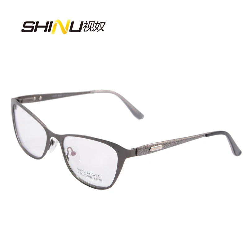 

SHINU brand cat eye glasses frame stainless steel metal frame women business eyeglasses frame optical glasses with box SH401