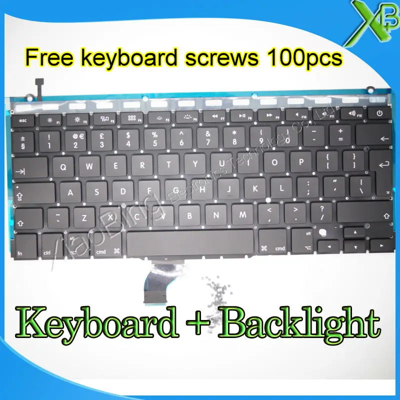 

Brand New For MacBook Pro Retina 13.3" A1502 UK keyboard+Backlight Backlit+100pcs keyboard screws 2013-2015 Years
