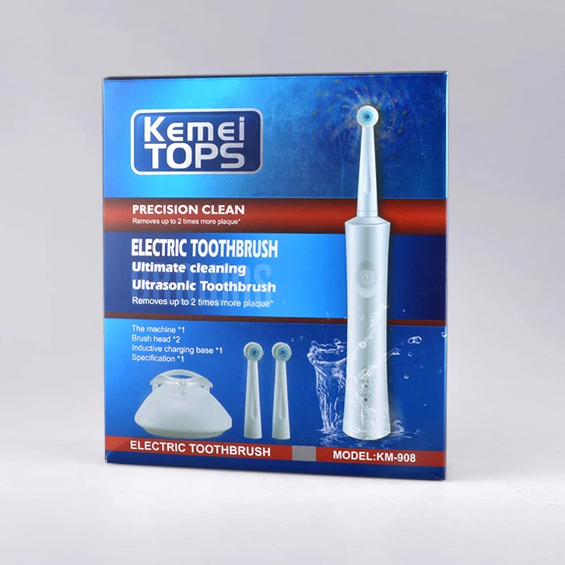 KEMEI перезаряжаемая Ультразвуковая электрическая зубная щетка с возвратно