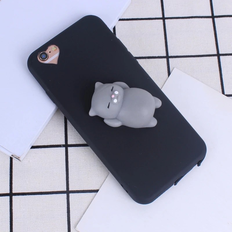 Phone Case for iPhone 6 6S 3D Cute Soft Silicone Squishy Cat Fundas 7 plus 5 5S SE Cover Animal Coque |