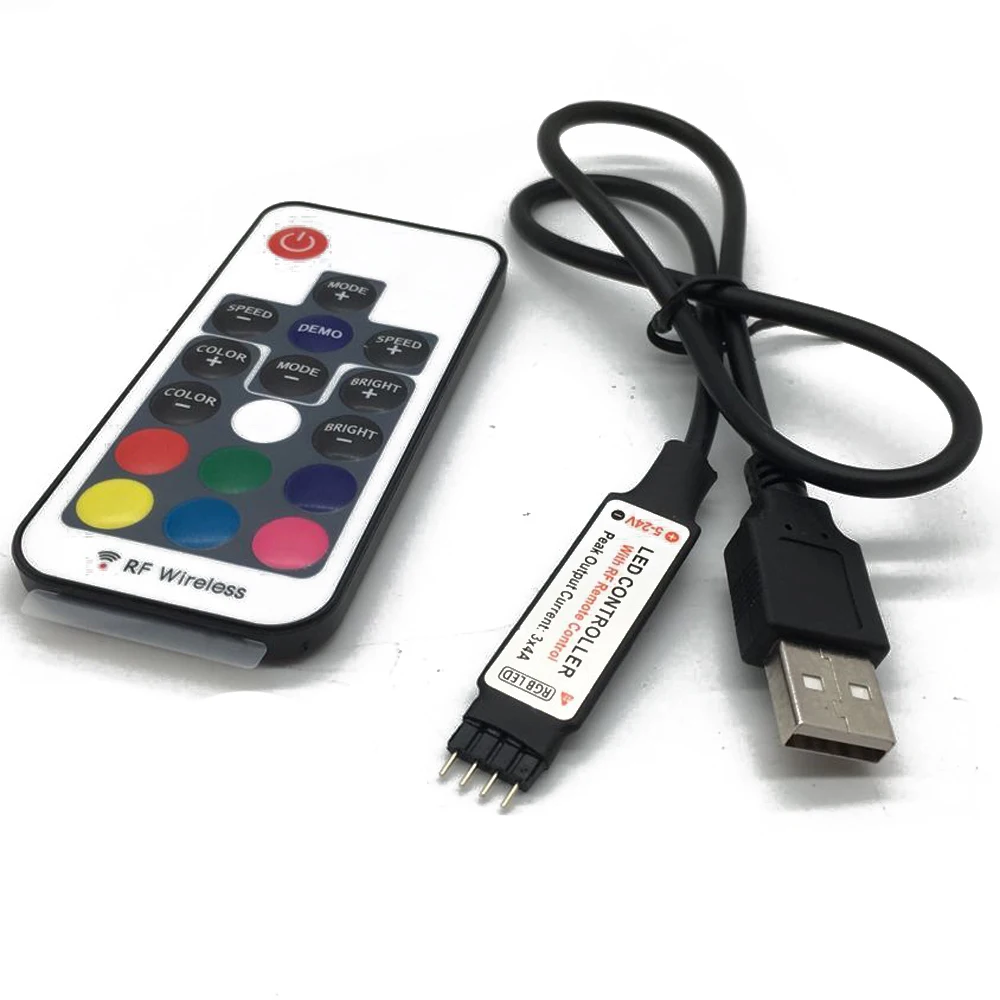 Светодиодная лента 5 В 12 24 RGB USB ИК Радиочастотный пульт дистанционного управления