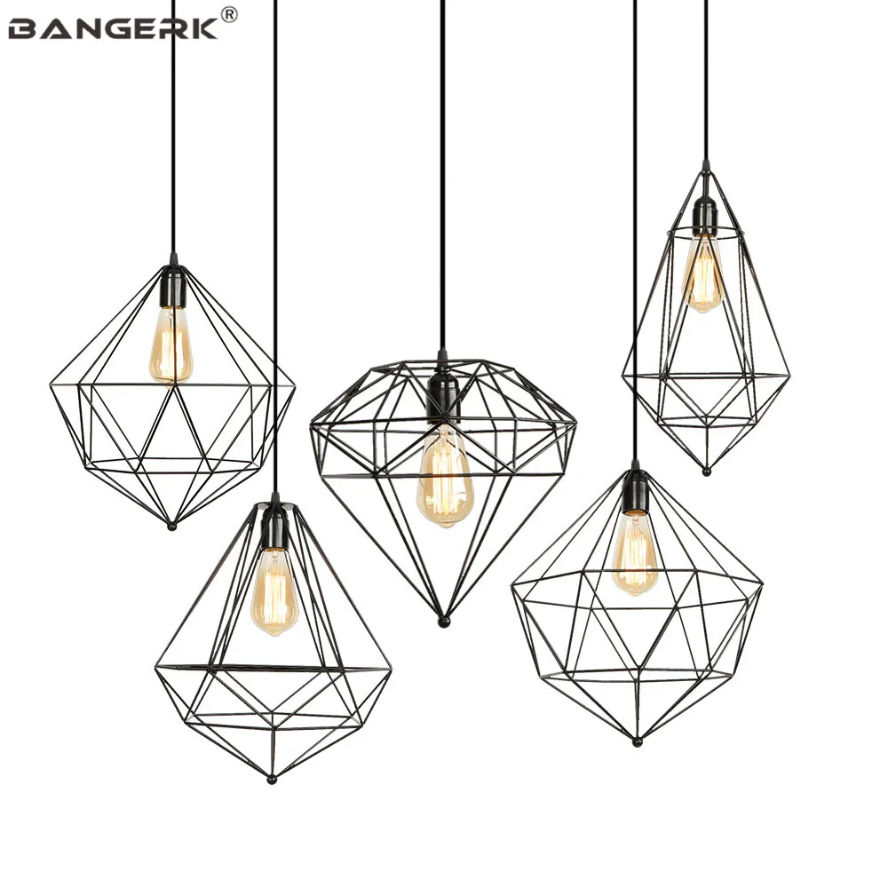 Лофт промышленный винтажный подвесной светильник светодиодный Edison черный