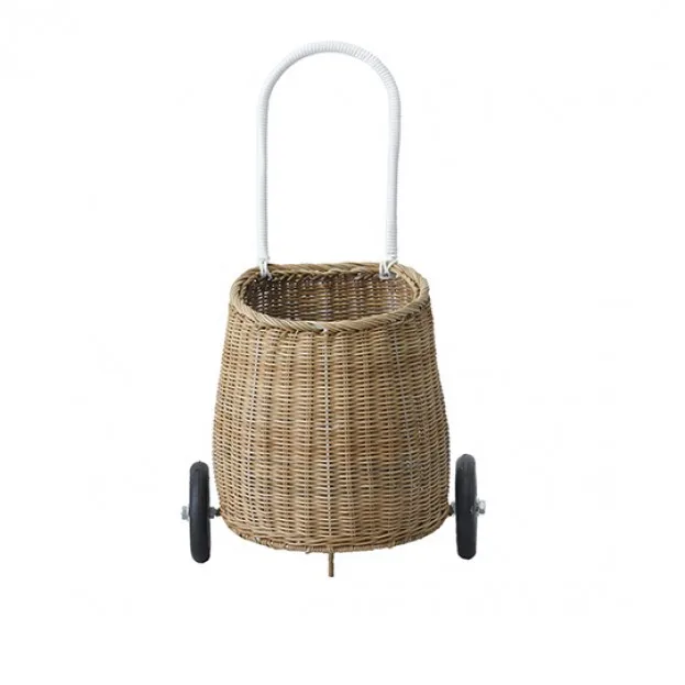 Wooden Color Коляска из ротанга, детский игровой домик, игрушка, ролевые игры, игрушки для покупок, детская комната, украшение, стрельба, реквизит, садовая тележка - Цвет: Wooden Color