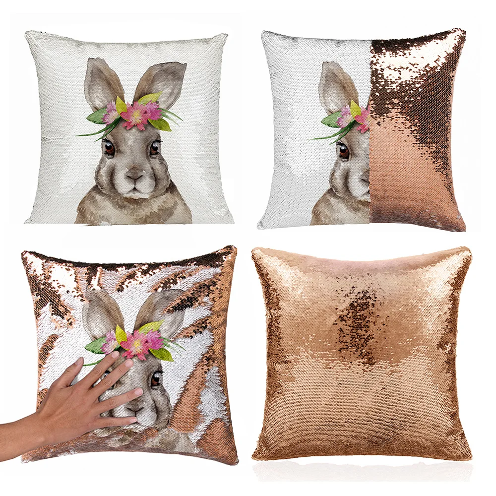 Decorative Double-sided Sequins Pillow Case Fashion Lovely Pillowcase Bed Home Covers Suede Cases 40x40 cm | Дом и сад
