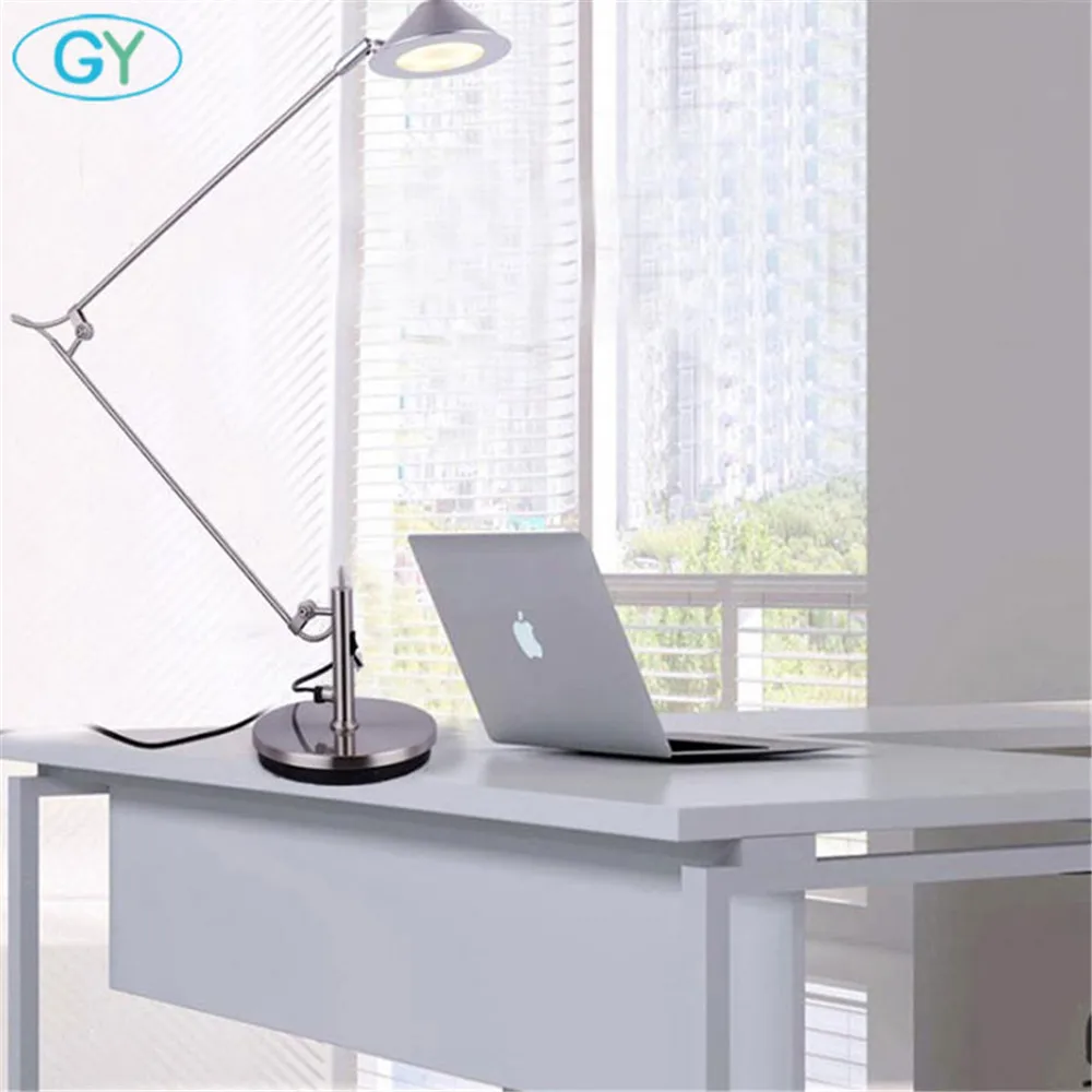 Metal folding long arm 6W LED table lamp modern creative art design led desk lamp for office hotel working desk lighting