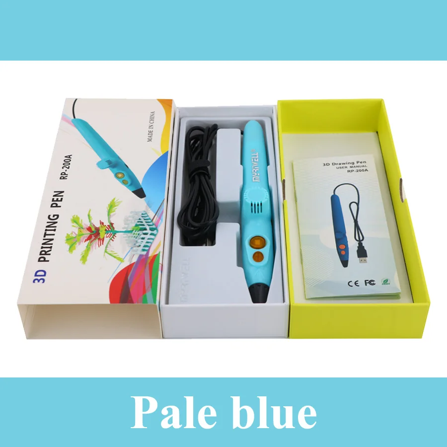 Plale blue pen Myriwell 3D игла принтера RP-200A USB низкотемпературная 3D Ручка каракули с 1,75 мм PCL материал для детей 3D Рисунок игрушки подарки - Цвет: Plale blue pen