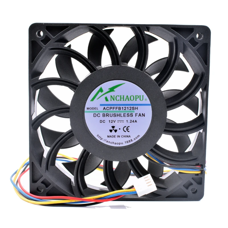 Абсолютно ANCHAOPU FFB1212SH 12 см 12025 120 мм вентилятор DC12V 1.24A 4 линии ШИМ высокоскоростной Серверный корпус охлаждающий вентилятор