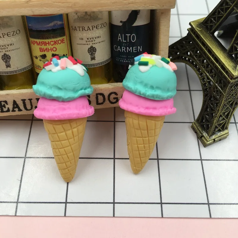 green pink Новое поступление очаровательные мороженое глиняные конфеты Милая глина фруктовое мороженое для рукоделия, скрапбукинг, сделай сам - Цвет: green pink