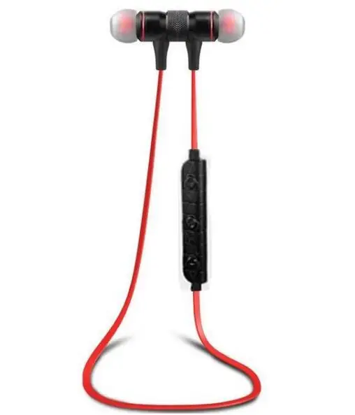 Bluetooth Headphones LUOKA M9 Wireless In-Ear Noise Reduction earphone with Microphone Sweatproof Stereo Bluetooth Headset - Цвет: Black and Red
