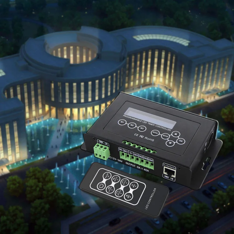 Программируемый потенциальный DMX 512 контроллер входного сигнала выход 6A x 4CH RGB/RGBW