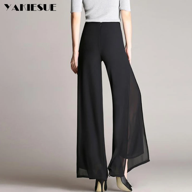 Брюки женские шифоновые с завышенной талией Летние повседневные|leg pants|pants womenfemale