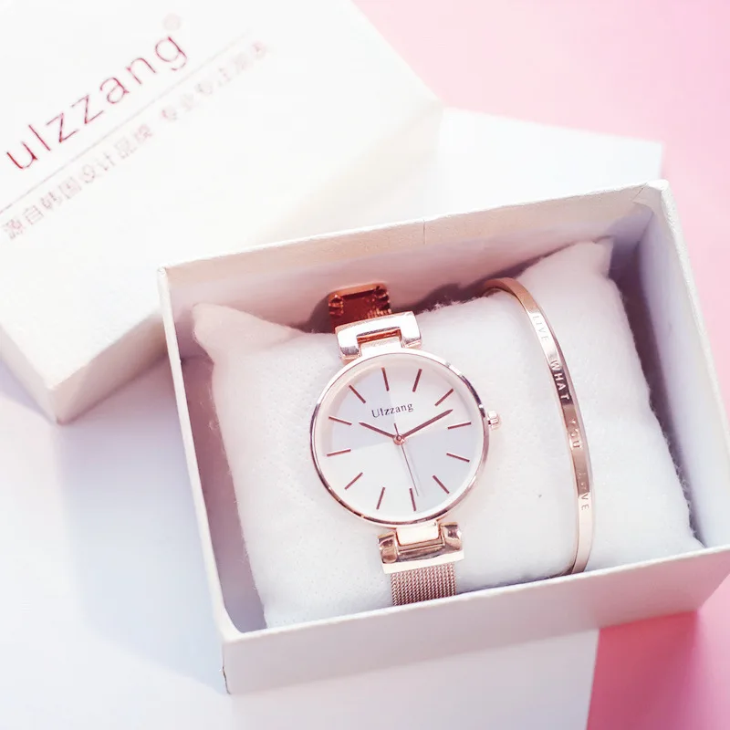 

Rose gold luxury female quartz watch splicing dial design Ulzzang fashion brand watches women stainless steel ladies wristwatck