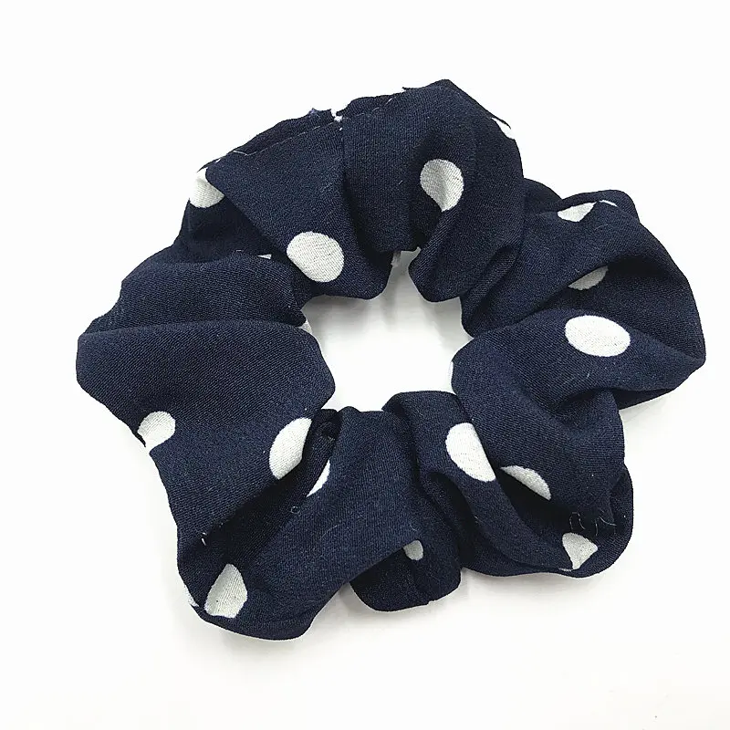

1pcs Good Quality Polka Dot Scrunchies Cotton Hair Scrunchies Ponytail Holder Women Elastic Hair Band Head wear Accessories
