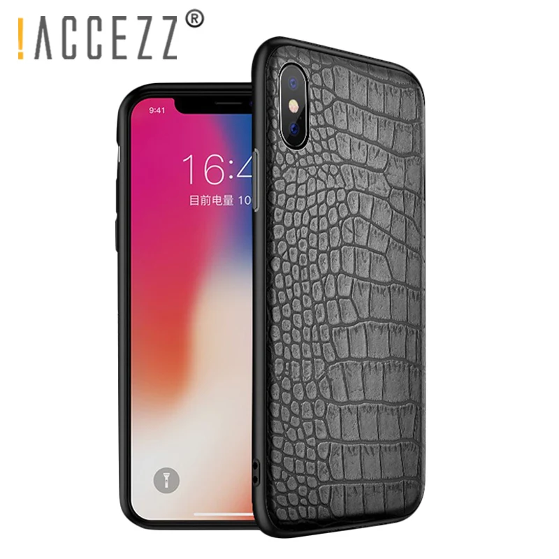 ! ACCEZZ Ретро винтажный Чехол из крокодиловой змеи для iPhone X 10 мягкие чехлы