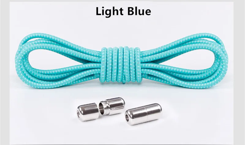 Light Blue 100 см цветные эластичные шнурки для обуви, удобная пряжка, цветные эластичные силиконовые шнурки без завязок, шнурки для обуви, шнурки для кроссовок - Цвет: Light Blue