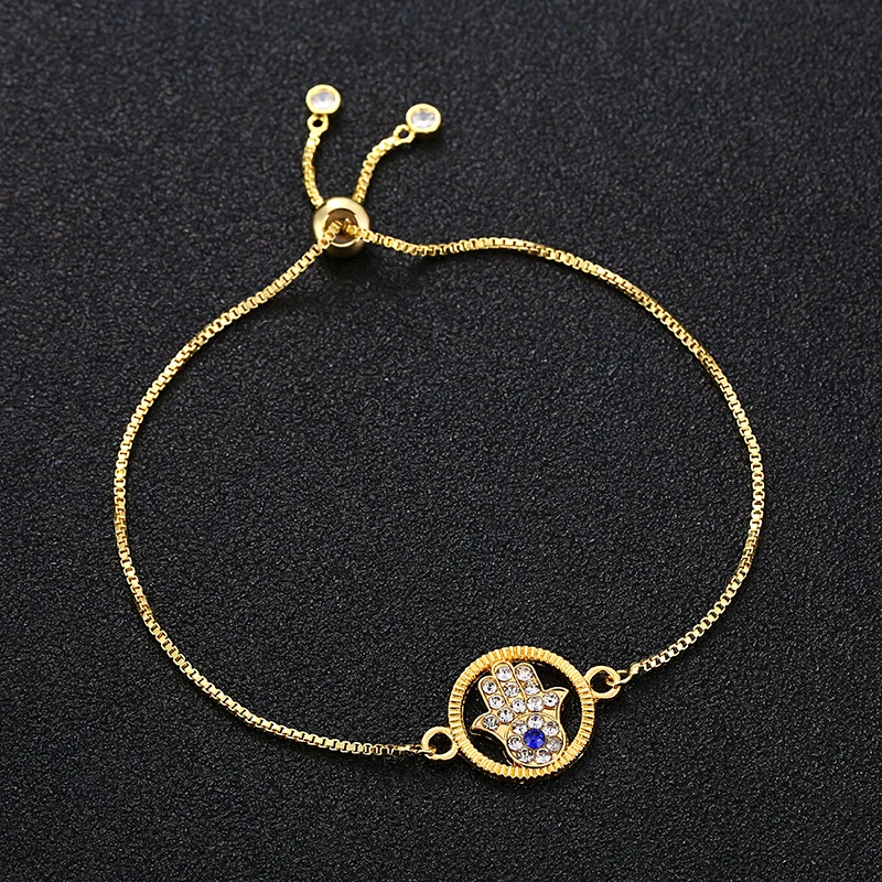 Новый Классический турецкий Фатима ручное сокровище синий сглаза браслет