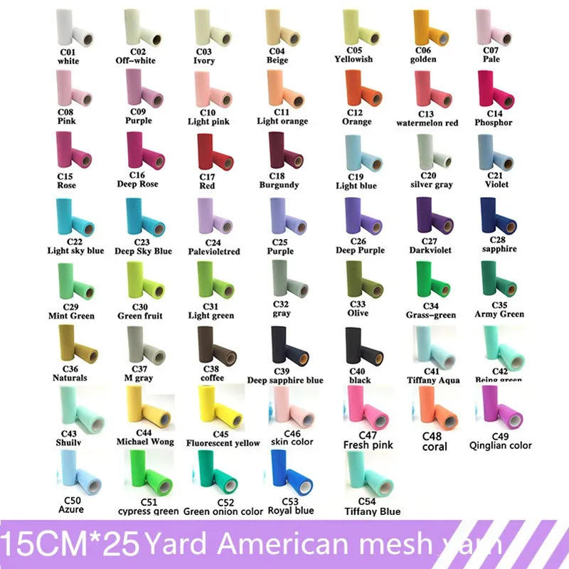 

15cm 25yards Tulle Roll Party Birthday Wedding Decoration Spool Tutu Gift Wrap DIY Baby Shirt Event Supplies Baby Shower