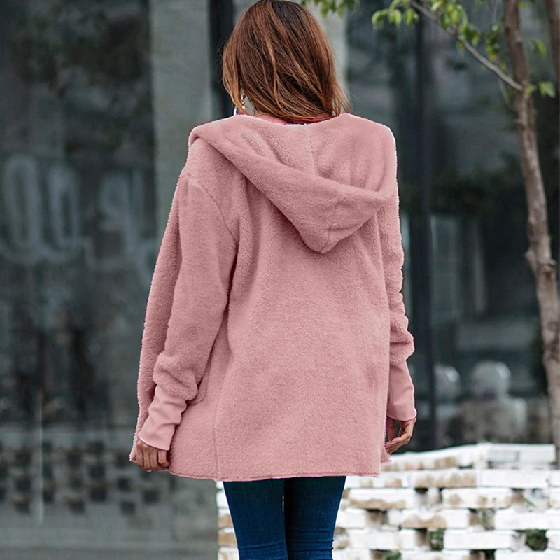 2018 Toppick пальто с капюшоном на меху Для женщин толстовка oversize-худи длинные s зима