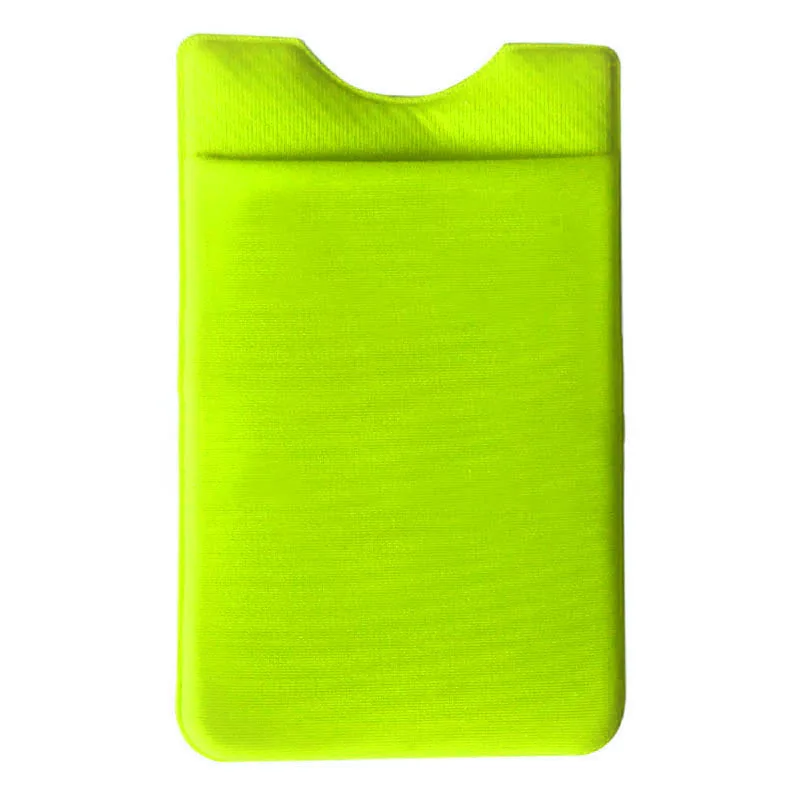 Fluorescent yellow Эластичный лайкровый Чехол-бумажник для сотового телефона для женщин и мужчин, держатель для карт, карман, клейкий Держатель для паспорта, подходит для большинства телефонов - Цвет: Fluorescent yellow