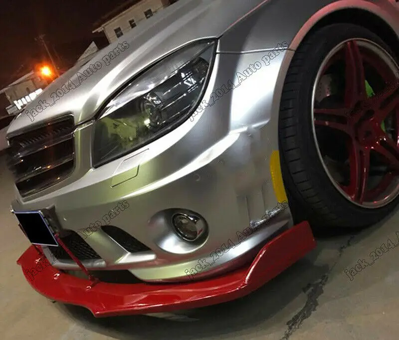 Для 2008 2010 2011 Benz C Class W204 C63 седан AMG черный Неокрашенный фронт бампера v-стиля