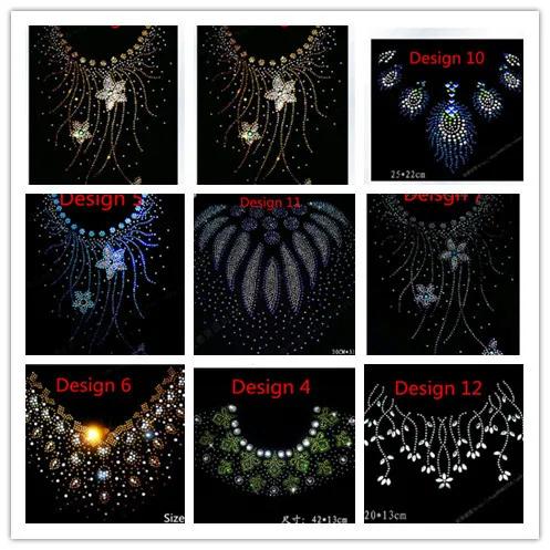 

Chest DIY Iron On Hot Fix Rhinestone Transfer Motif Diamante Crystal Rhinestone T-Shirt Transfer