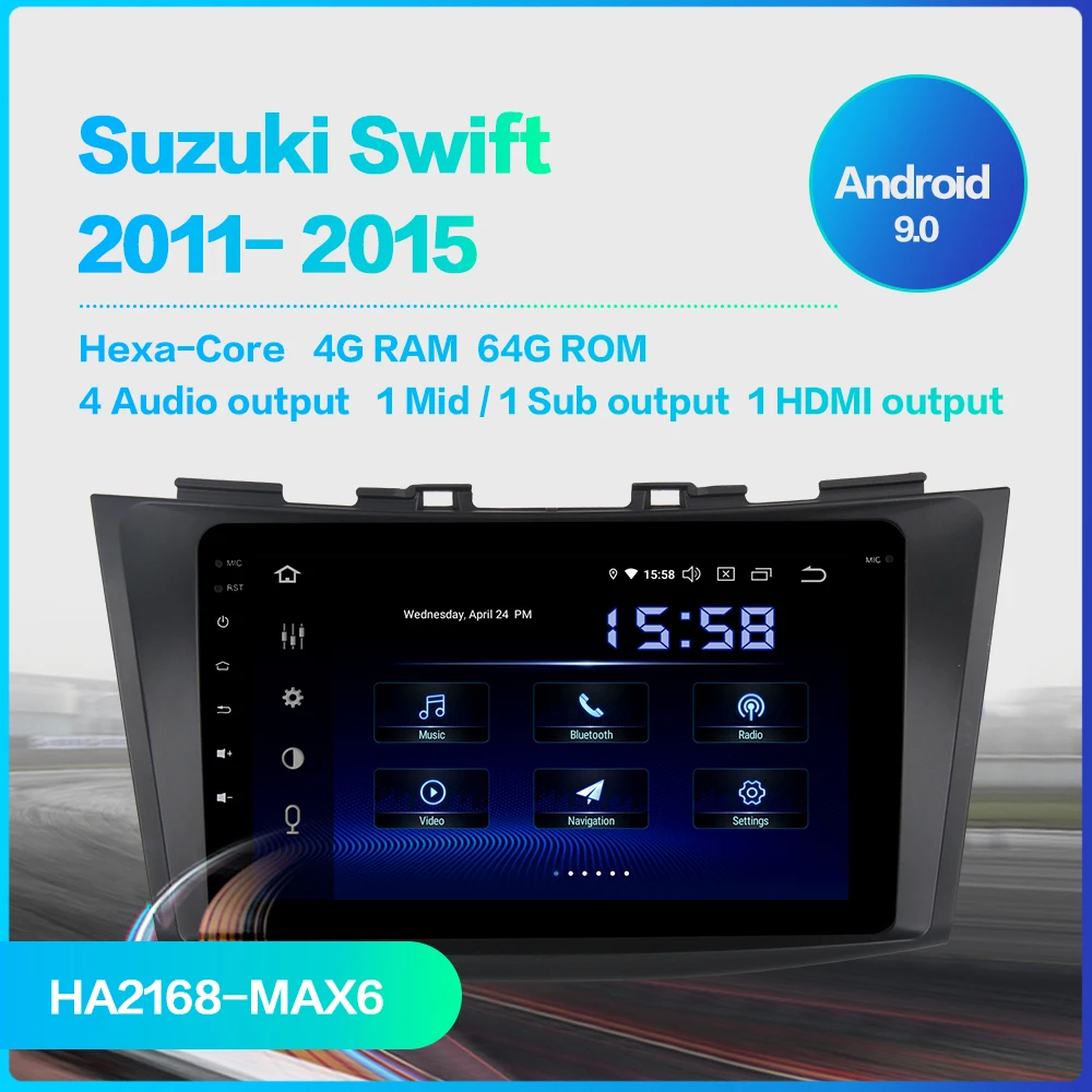 Fongent " автомобиль Multimidia Android 9,0 для Suzuki Swift 2011 2012 2013 Bluetooth 1080 p видео автомобильный стерео MAX6