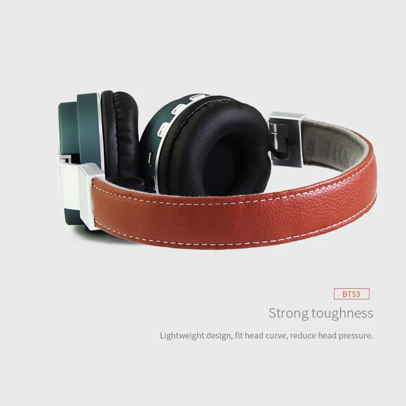 HIFI бас кожа Bluetooth гарнитура наушники беспроводные стерео с флеш-картой памяти TF