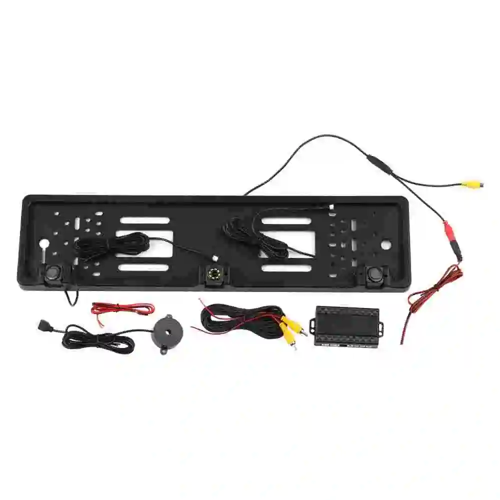 8-LED Европейская Рамка номерного знака резервная камера 8 светодиодный/12 камера заднего вида со светодиодной подсветкой с реверсивной радарной системой датчик парковки - Название цвета: 8-LED