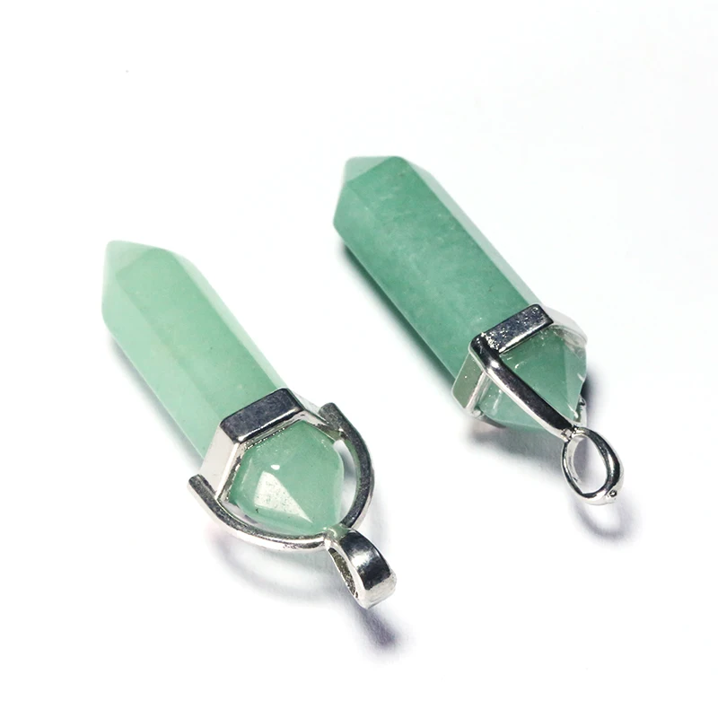 Ожерелье колонна из зеленого нефрита и кварца 1 шт.|Камни| |