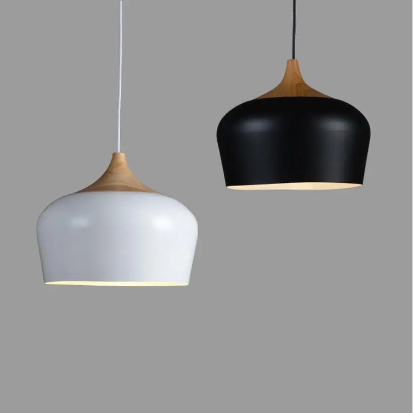 Lámpara colgante moderna en blanco y negro para Bar, cafetería, restaurante, estilo Country americano, 30cm de diámetro
