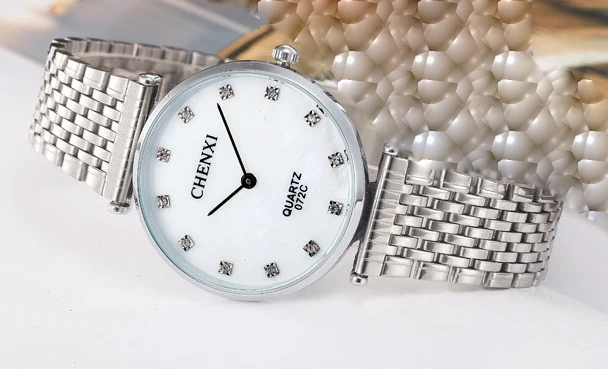 Men Silver White Ультратонкие часы для влюбленных, стразы, часы для мужчин, нержавеющая сталь, Мужские Женские кварцевые наручные часы, женская форма, мужской стол - Цвет: Men Silver White