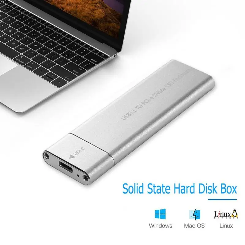 USB3.1 тип-c к M.2 M ключ NVMe SSD коробка твердотельный накопитель Корпус чехол 10 Гбит/с высокоскоростной жесткий диск корпус