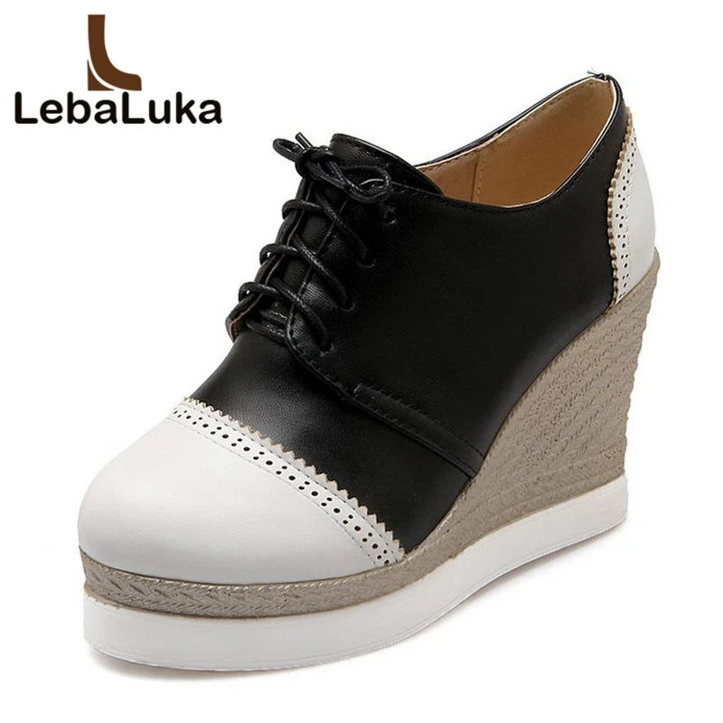 Tuyoki Sexy Women High Wedges Shoes Round Toe Cross Strap Platform Pumps Trifle Office Footwears Size 34-39 | Обувь