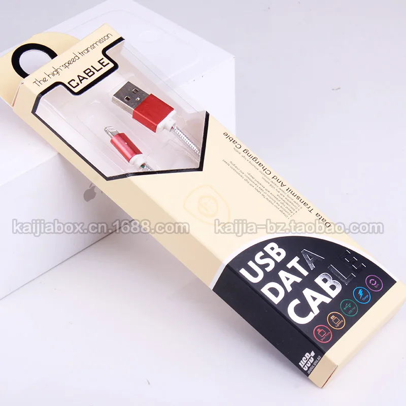 USB-кабели для зарядки 1-1 2 м бумажная упаковочная коробка iphone 5s/6splus SamsungS5/S6
