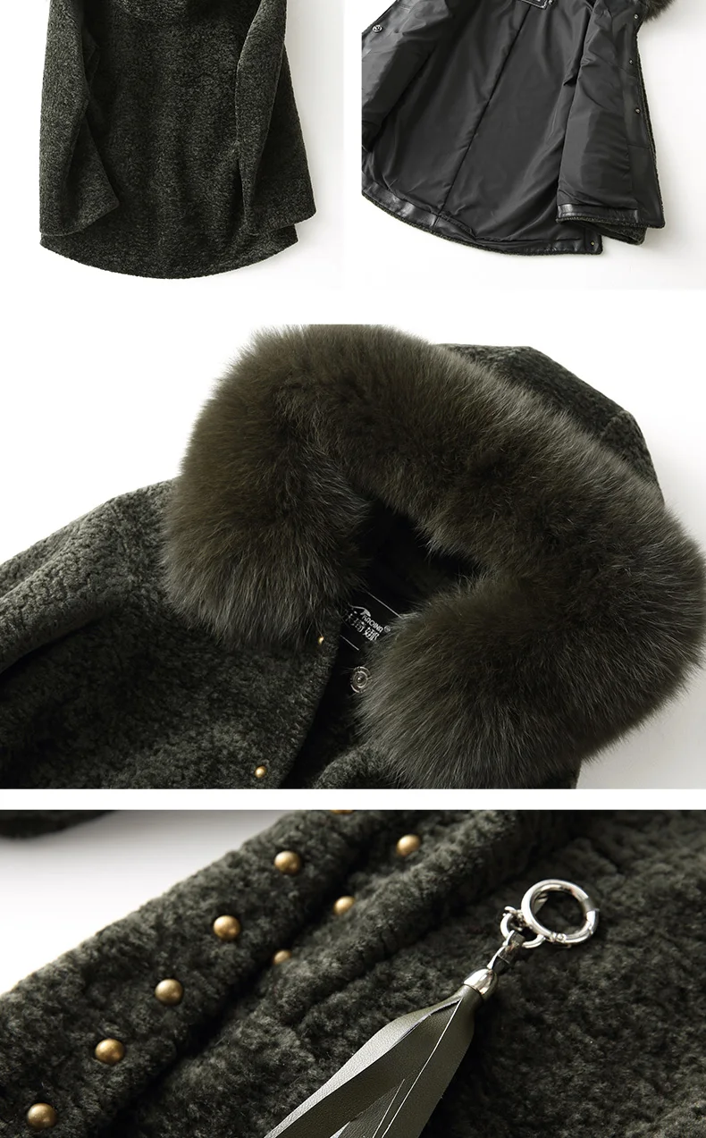 Натуральный мех из натурального меха зимняя женская шуба лисий меховой воротник