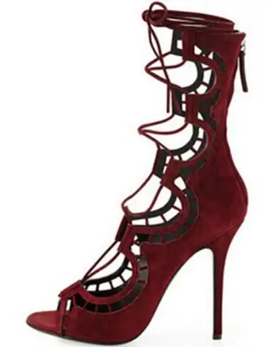 Murah Sexy Cut Out Ankle Palang Terikat Renda Sandal Sepatu High Heels Gladiator Sandal Wanita Sandal 2016 Sepatu Wanita Sandalias